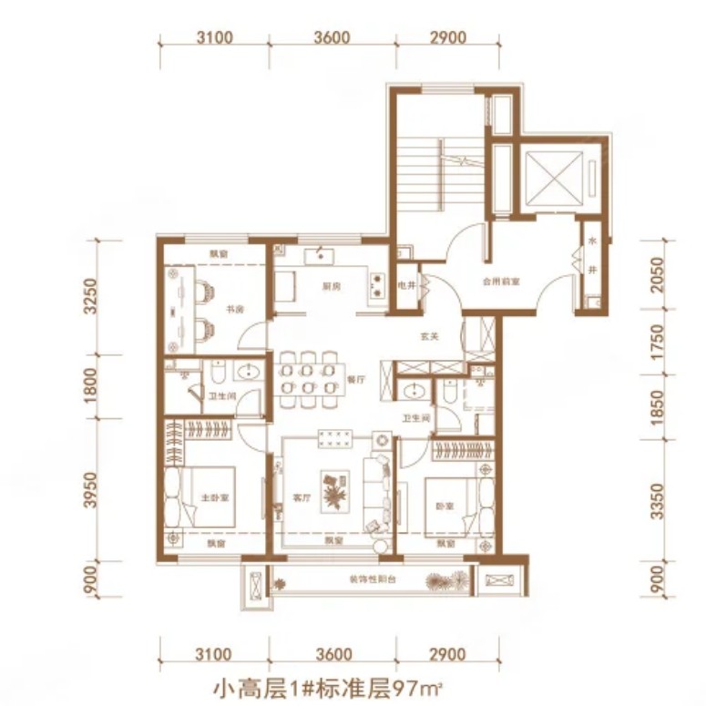 璞悦小高97平户型