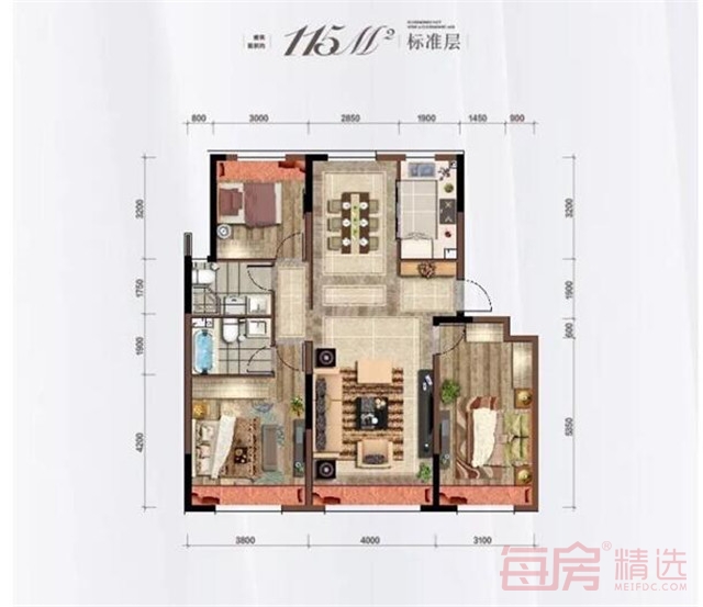 115平户型